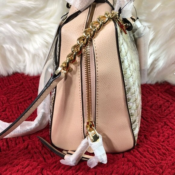 Calvin Klein Animal Print Liquid Python Multi-tone Satchel - Picture 2 of 9